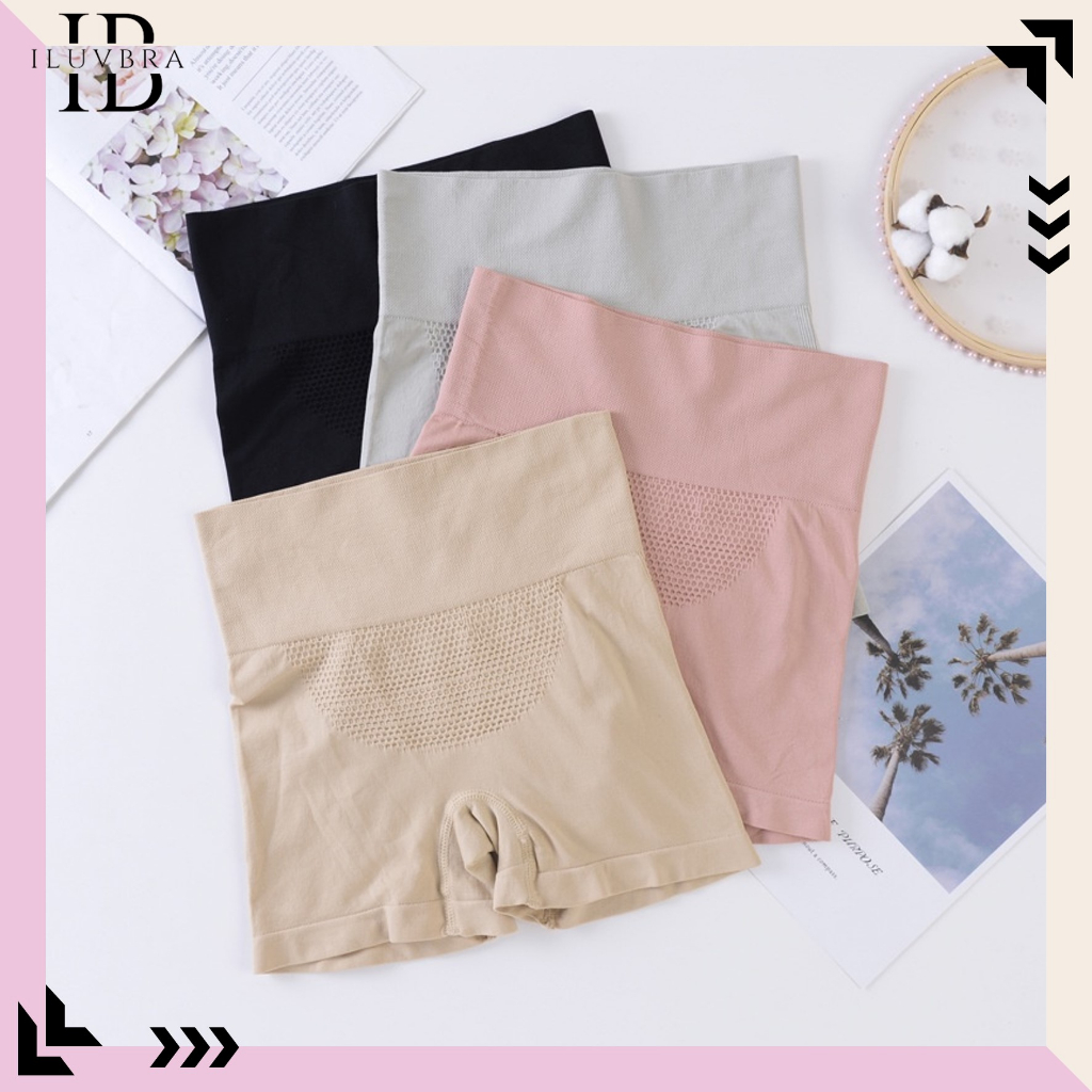 •ILUVBRA•CP701 CELANA PENDEK WANITA BOXER PINGGANG TINGGI PELANGSING PERUT