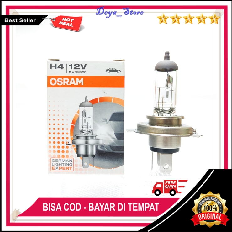 Bohlam Osram Mobil Original Bohlam Depan Osram H4 12V 60/55W Lampu Depan Osram Bilux Mobil Xenia Inn