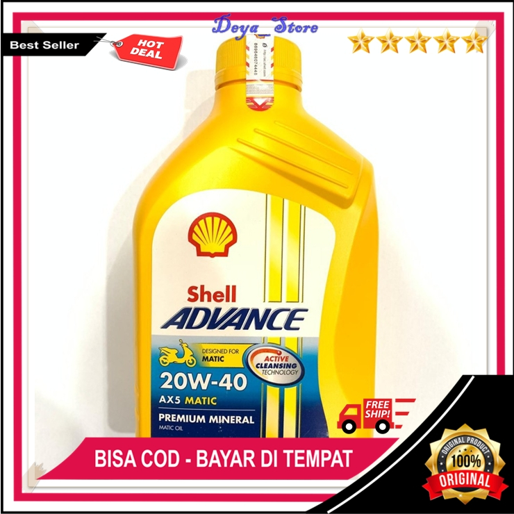 Oli Motor Shell Matic Shell Advance Scooter Ax5 20W 40 800ML Oli Motor Beat Mio Nex original 100% Sh