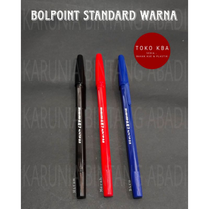 

Pulpen Standard AE7 0.5 Ballpoint ( Hitam | Merah | Biru )