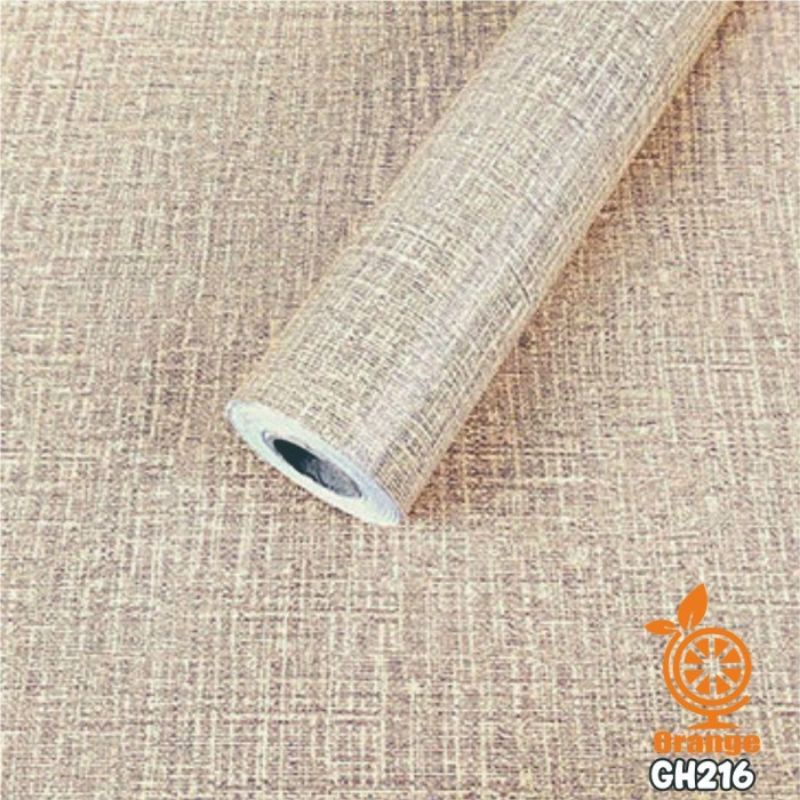 CY1166 Motif Polos Crem Serat Wallpaper Sticker Dinding 45cmx10m