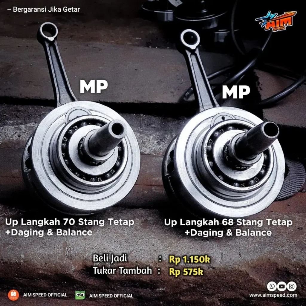 KHUSUS TUKAR TAMBAH Askruk MP L68 atau L70 stang Tetap Kruk As Megapro Langkah 68 70 AIM SPEED