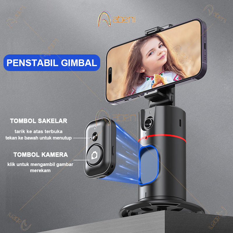Abeni P02 Face Tracking Tripod Bluetooth Gimbal Stabilizer Tripod 360°Rotation  Tracking Gimbal Stabilizer Handphone Bluetooth Remote Selfie Stick-3