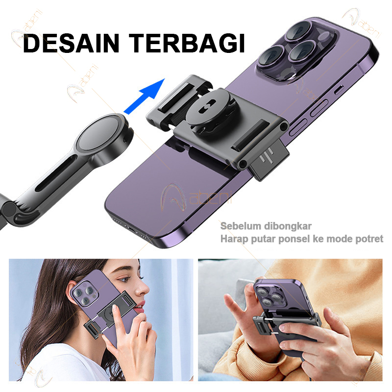 Abeni P02 Face Tracking Tripod Bluetooth Gimbal Stabilizer Tripod 360°Rotation  Tracking Gimbal Stabilizer Handphone Bluetooth Remote Selfie Stick-4