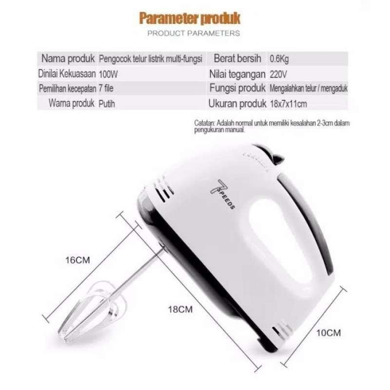 TJ-106 Mixer Scarlett Hand Mixer pengocok Telur dan Kue 7 Speed Level