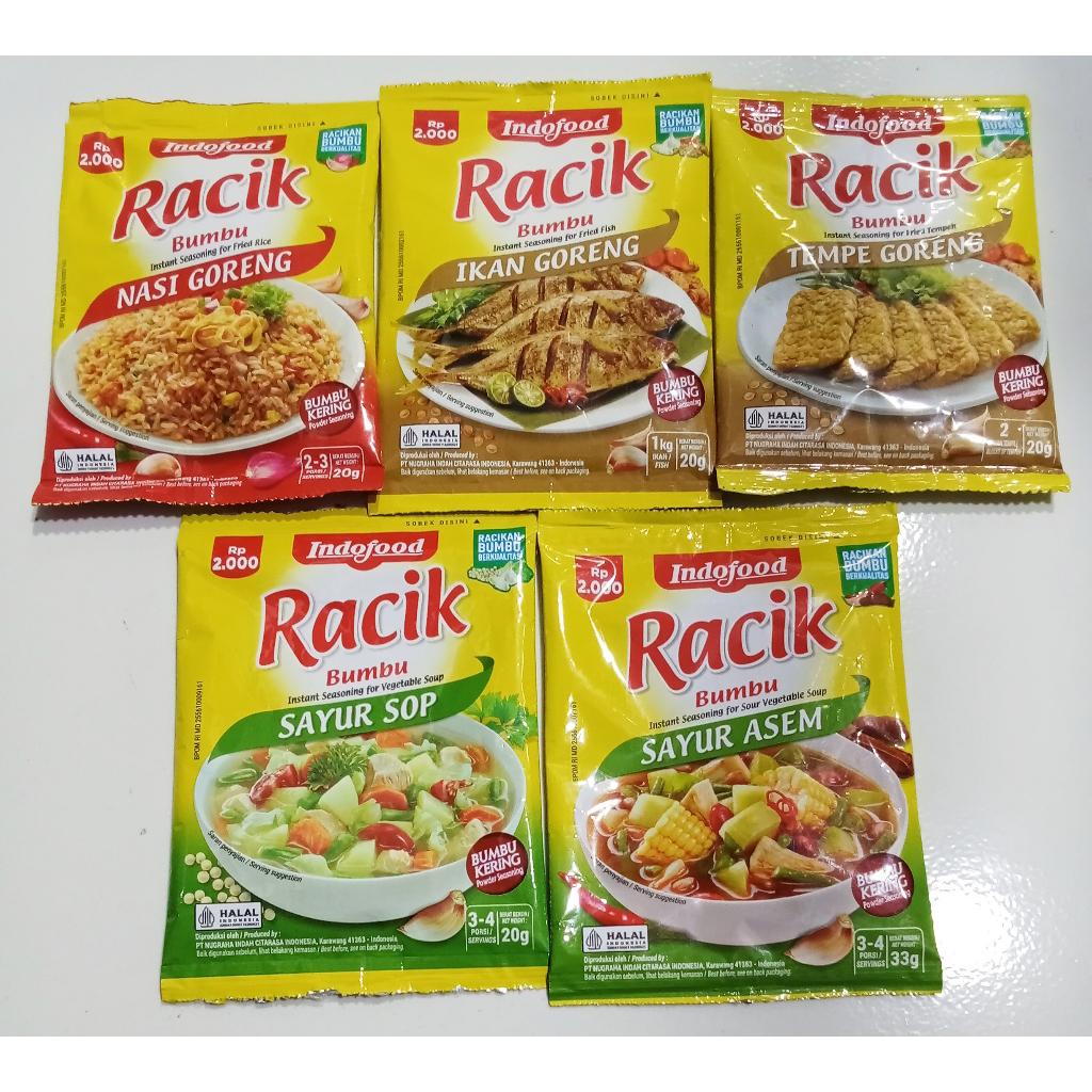 

Racik Bumbu Instan Nasi Goreng / Tempe Goreng / Ikan Goreng / Sayur Sop / Sayur Asem