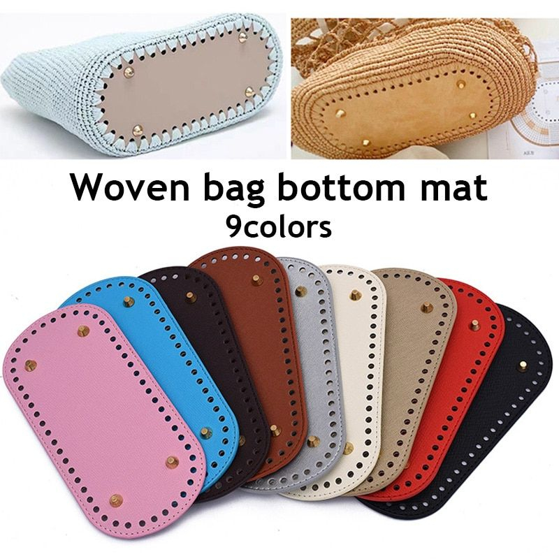Alas Tas Rajut Premium Bentuk Persegi Panjang Pu Leather Bag Accessories Diy Crochet Bag Bottom Kulit Leather Base