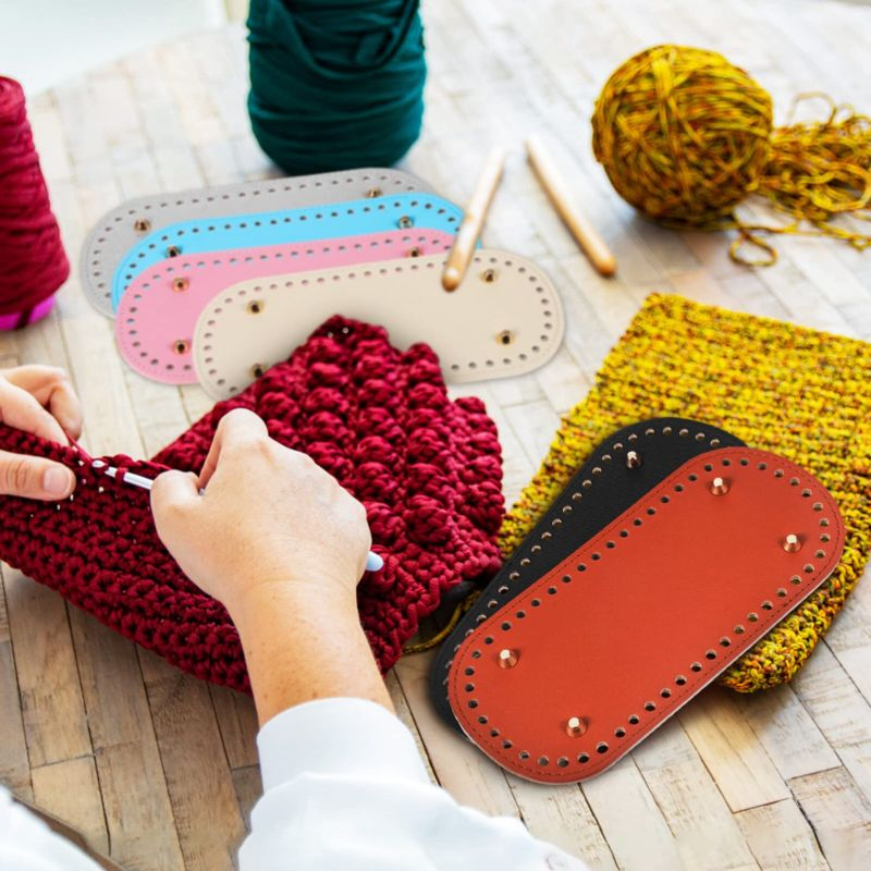 Alas Tas Rajut Premium Bentuk Persegi Panjang Pu Leather Bag Accessories Diy Crochet Bag Bottom Kulit Leather Base