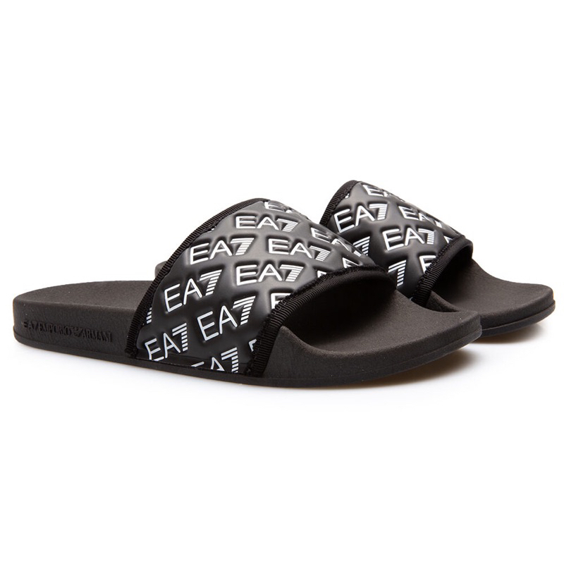 SANDAL SLIDES EMPORIO ARMANI EA7 BLACK ORIGINAL AUTHENTIC