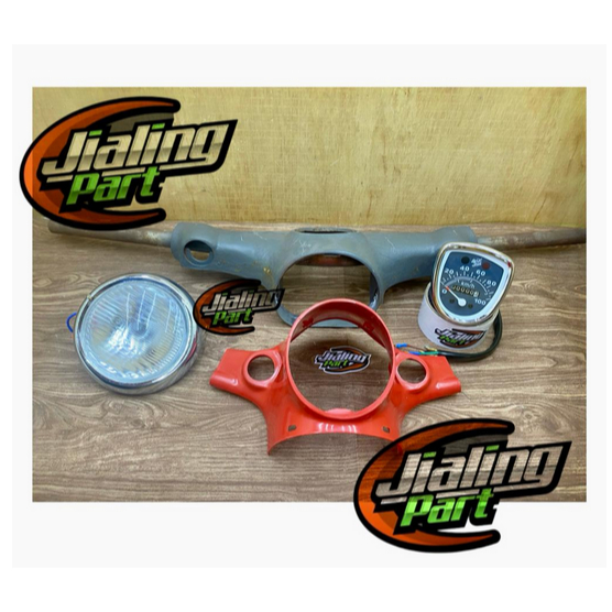 Paket Set Stang Stir C50 Pispot Batok Kepala C50 C70 C90 ngeset batok Atas Bawah lampu dan spedomete