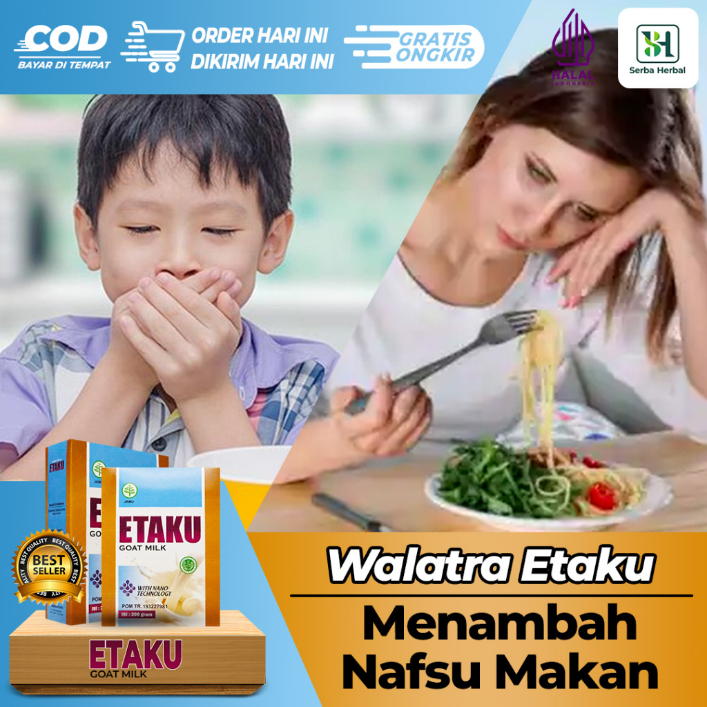 

Susu Kambing Etawa - Etaku Goat Milk Obat Penambah Nafsu Makan, Peninggi Badan, Penggemuk Badan 100% Alami [Bisa Bayar di Tempat]
