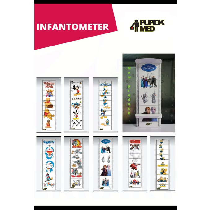 Infantometer Akrilik Character 1 Meter (pengukur panjang bayi akrilik )