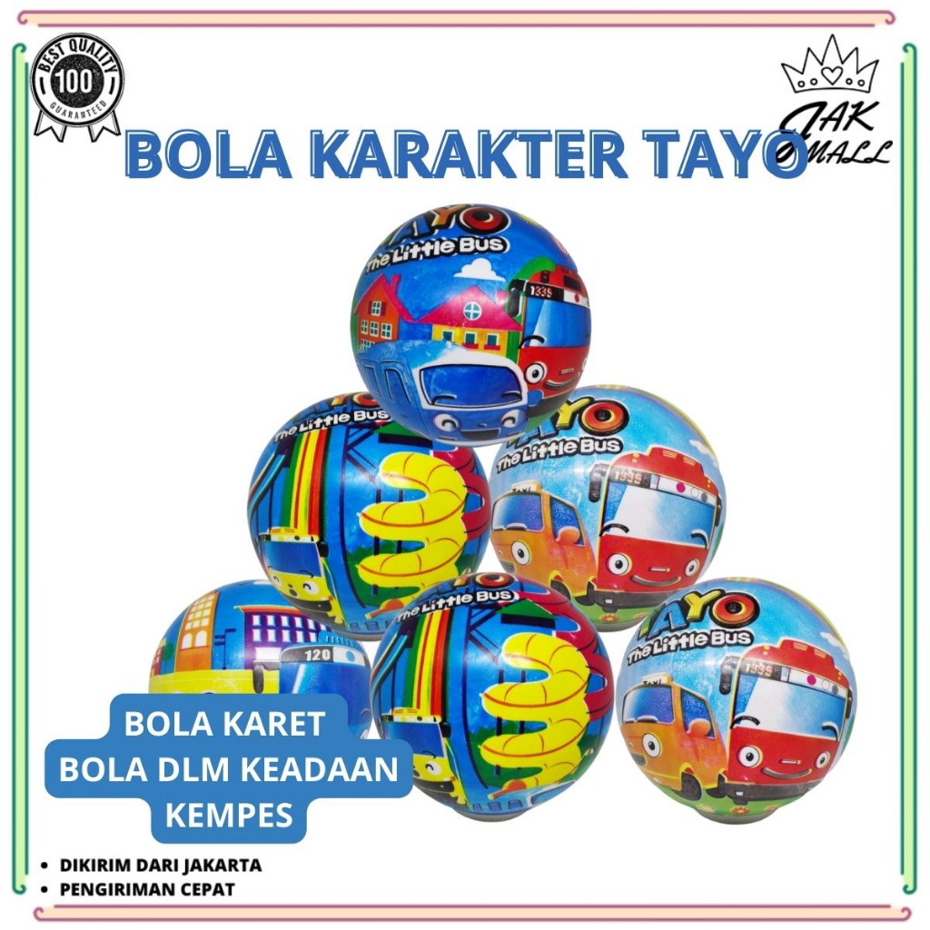 Mainan Bola Karet / Bola Karet Karakter Tayo JM
