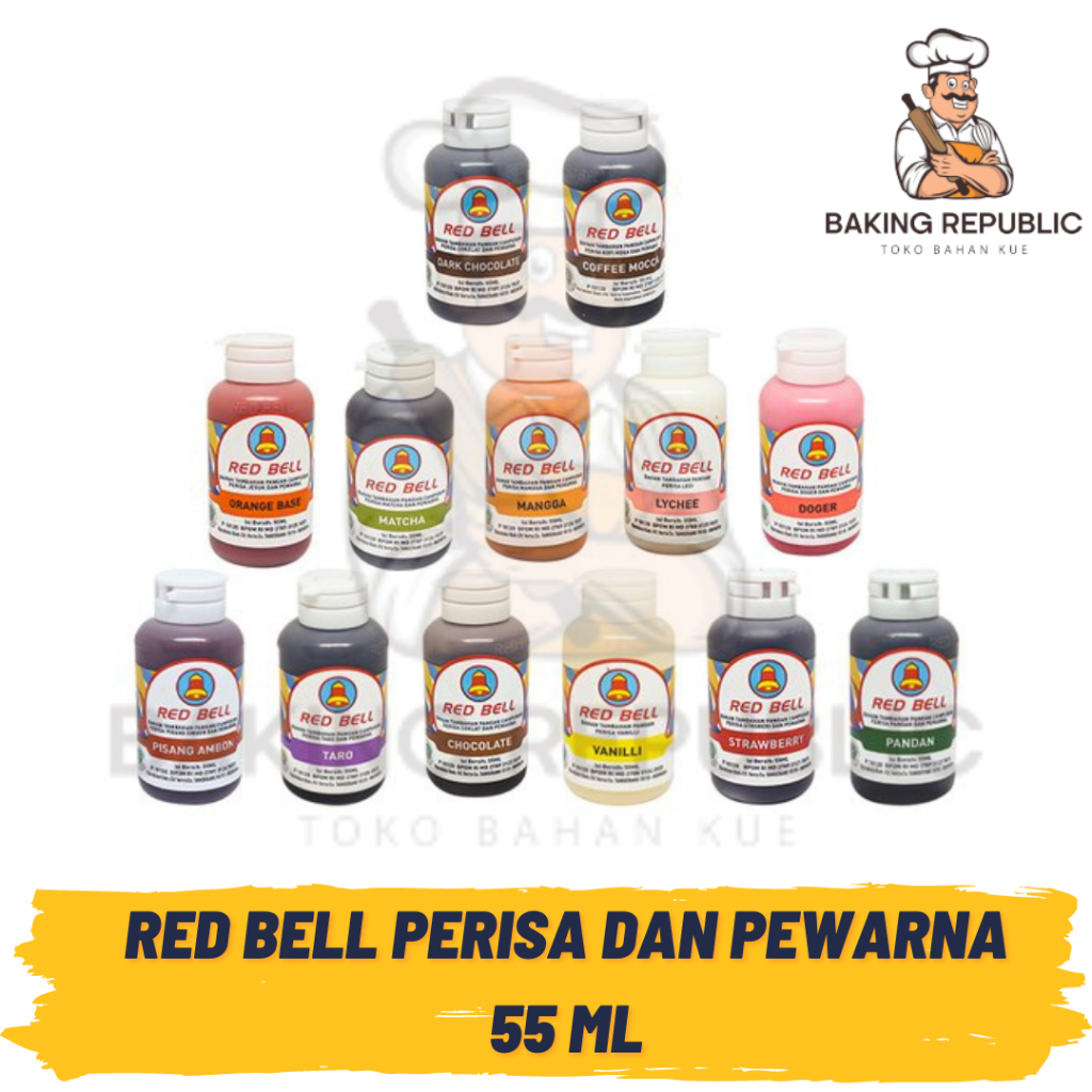 

RED BELL | RED BELL PERWARNA | 55 ML | ALL VARIAN | COLORING FOOD