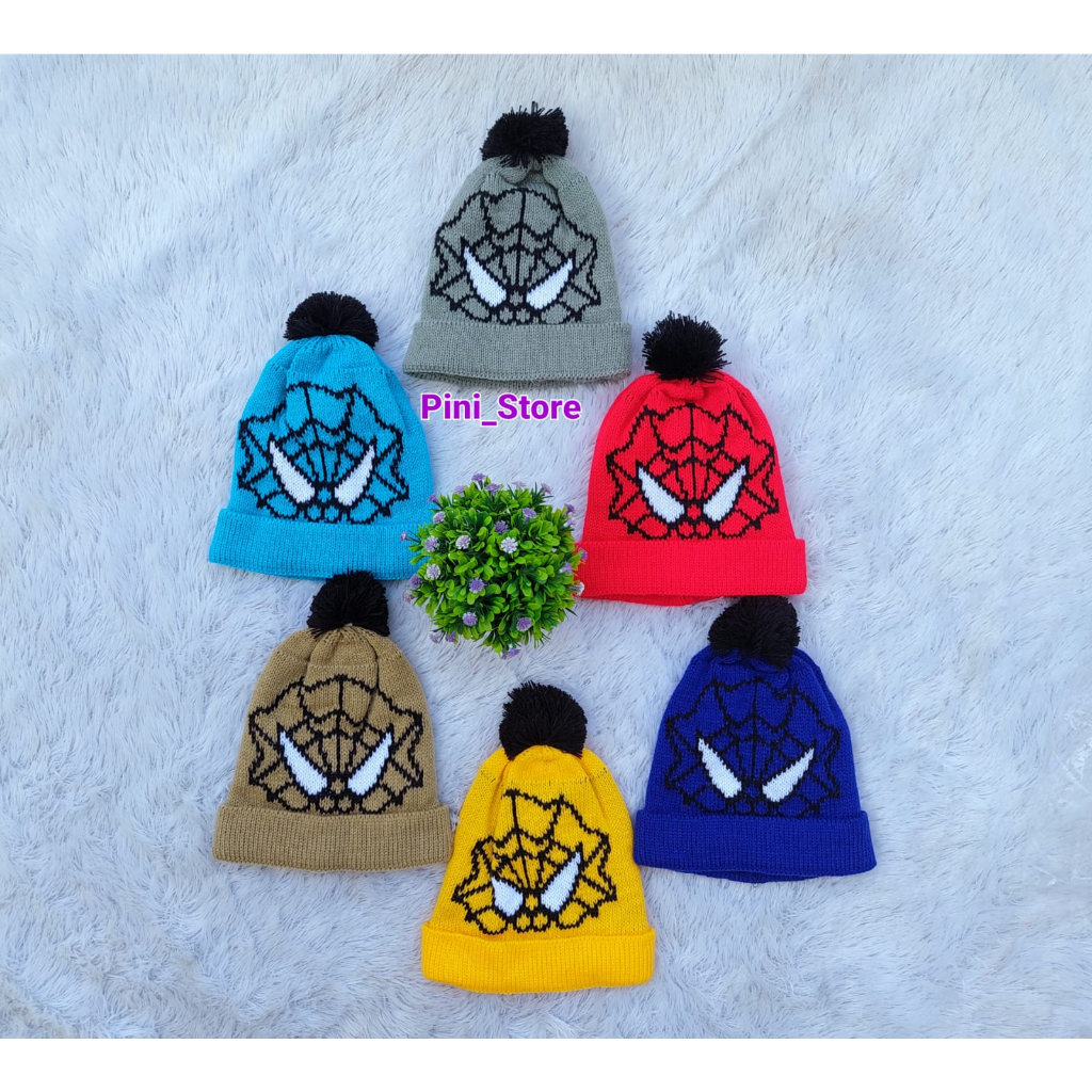 TOPI RAJUT BAYI SPIDERMAN 0-2 TAHUN