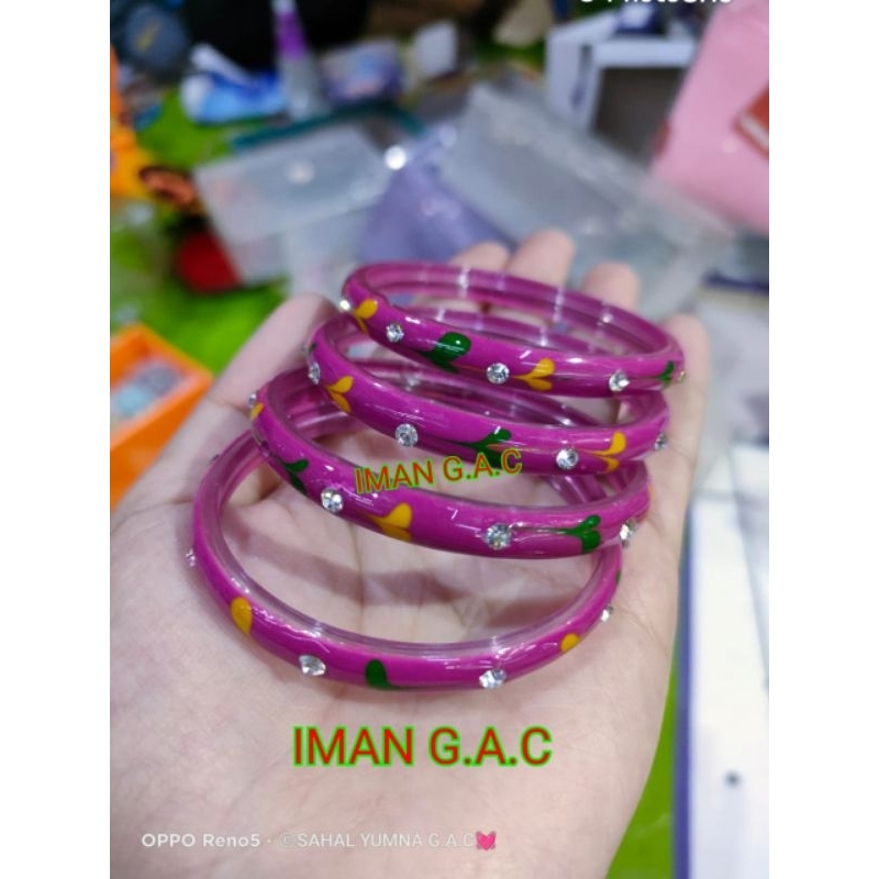 Gelang kaca akrilik india anak/tanggung