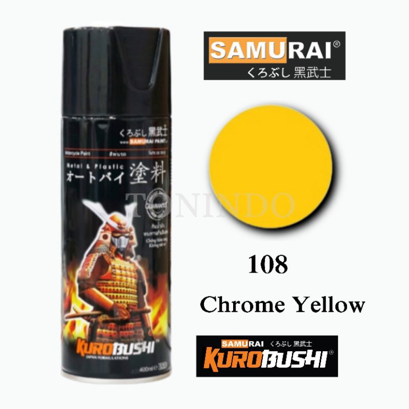 Cat Samurai Paint 108 Chrome Yellow Cat Semprot/ Spray Kuning Krom Warna Standard