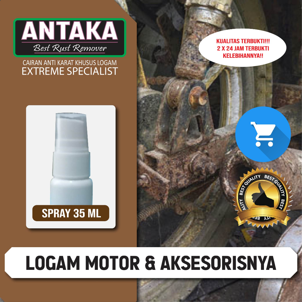 ANTAKA Cairan Semprotan Spray Anti Karat Motor 35 ML Penghilang Pembersih Mesin Rantai Tangki Ruji K