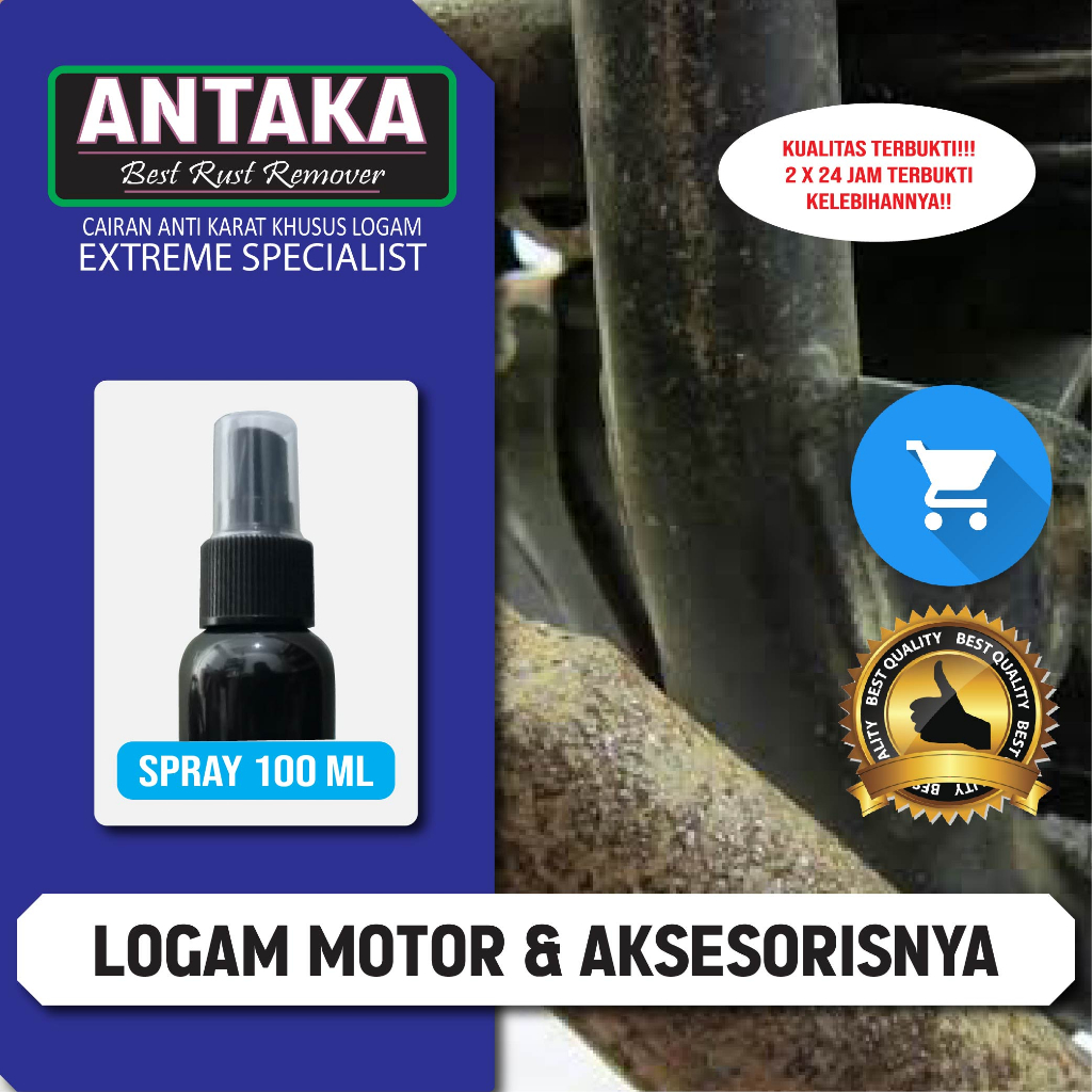ANTAKA Cairan Semprotan Spray Anti Karat Motor 100 ML Penghilang Pembersih Mesin Rantai Tangki Ruji 