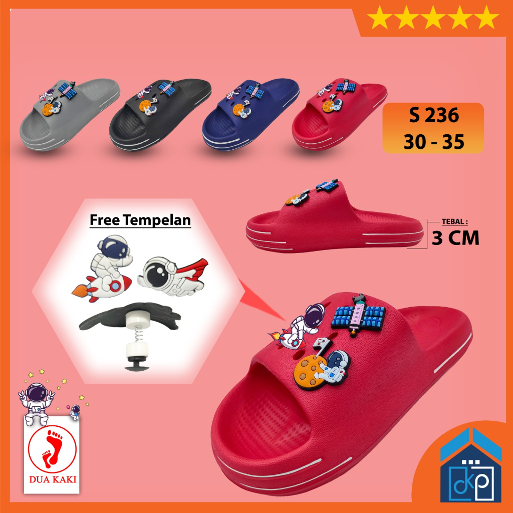 SLIP ON SANDAL ANAK GAMBAR 3D LUCU EMPUK ANTI SELIP SANDAL KEKINIAN KEREN S236