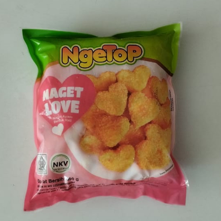 

NAGET LOVE Ngetop Salam 500gr Naget Ayam Bentuk Hati