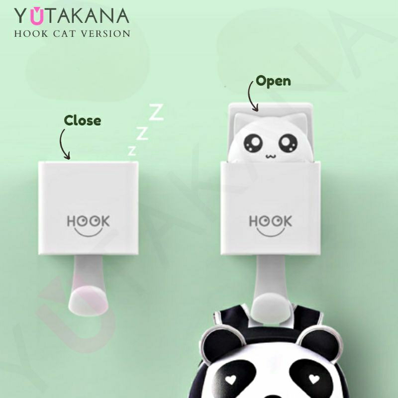 Gantungan Tempel Barang  / Hook Baju / Kait Dinding /  Gantungan Lucu Katakter Kucing  / Cantolan
