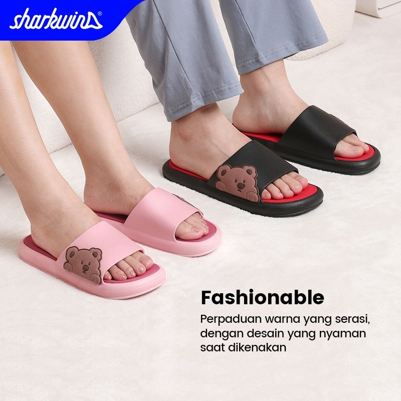 Sharkwin SF20712 Sandal Rumah Unisex Kasual Anti-Slip Flat Slippers