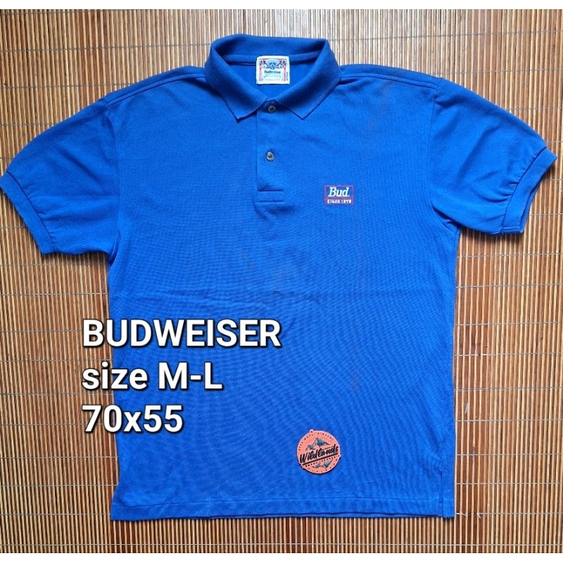 Baju Kaos Krah Polo Shirt BUDWEISER Bud Vintage