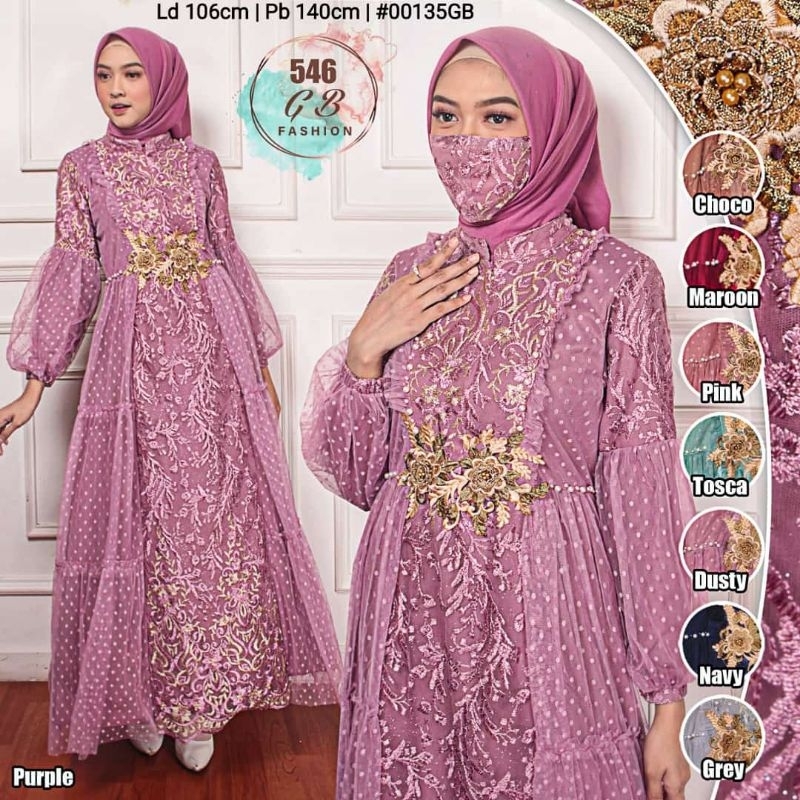 GAMIS 546 BROKAT CANTIK LEBARAN KONDANGAN TERBARU VIRAL REMAJA IBU MUDA MUSLIM MEWAH PESTA BUTIK IMP