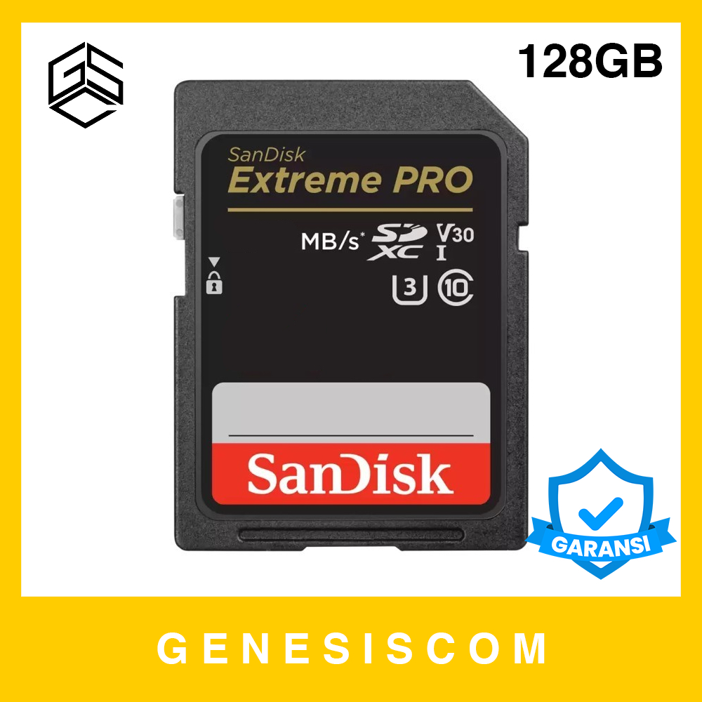 SD Card SANDISK Extreme Pro 128GB 170MB/s SDXC U3 UHS-1 Memory Camera Kamera 4K GARANSI