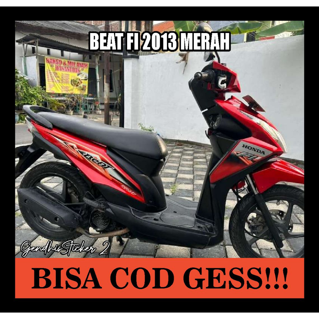 striping honda beat fi 2013 merah