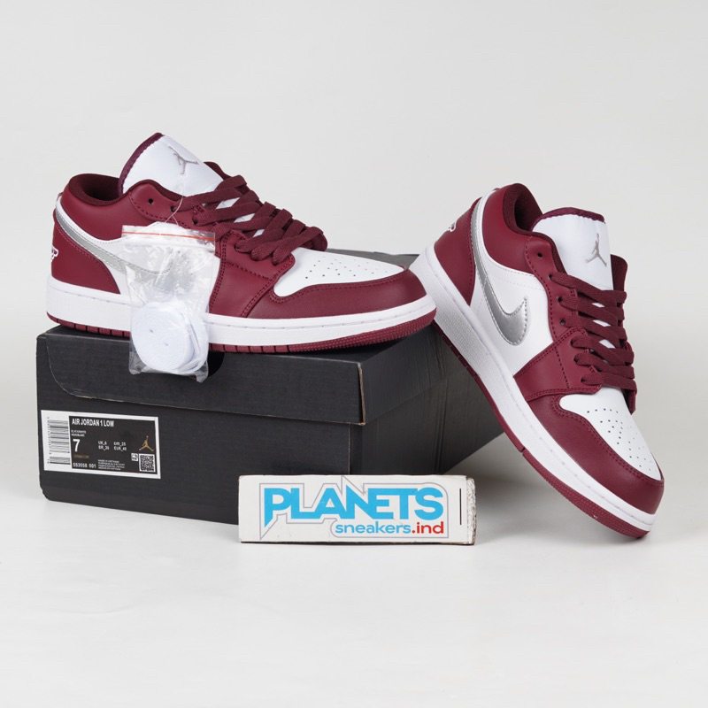 Sepatu Nike Air Jordan 1 Low Bordeaux Merah Maroon