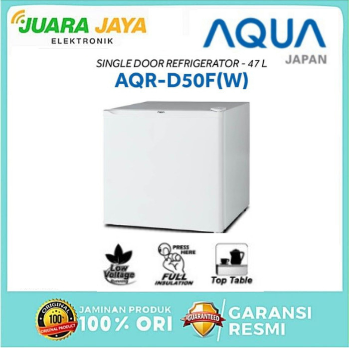 AQUA JAPAN Kulkas 1 Pintu Mini Portable AQR-D50F (W/S) - 47 L AQR D50F
