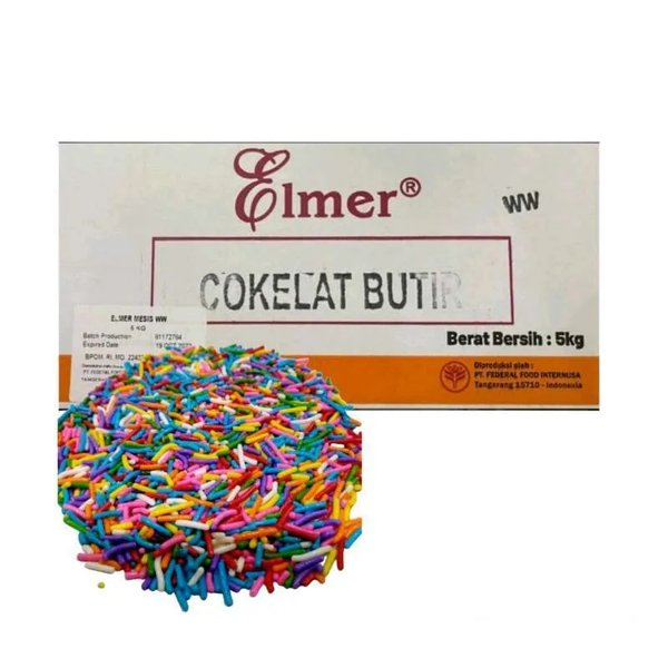 

Elmer Meses Dark Coklat Meses Warna Warni Rainbow 250gr / 500gr / 1kg - REPACK
