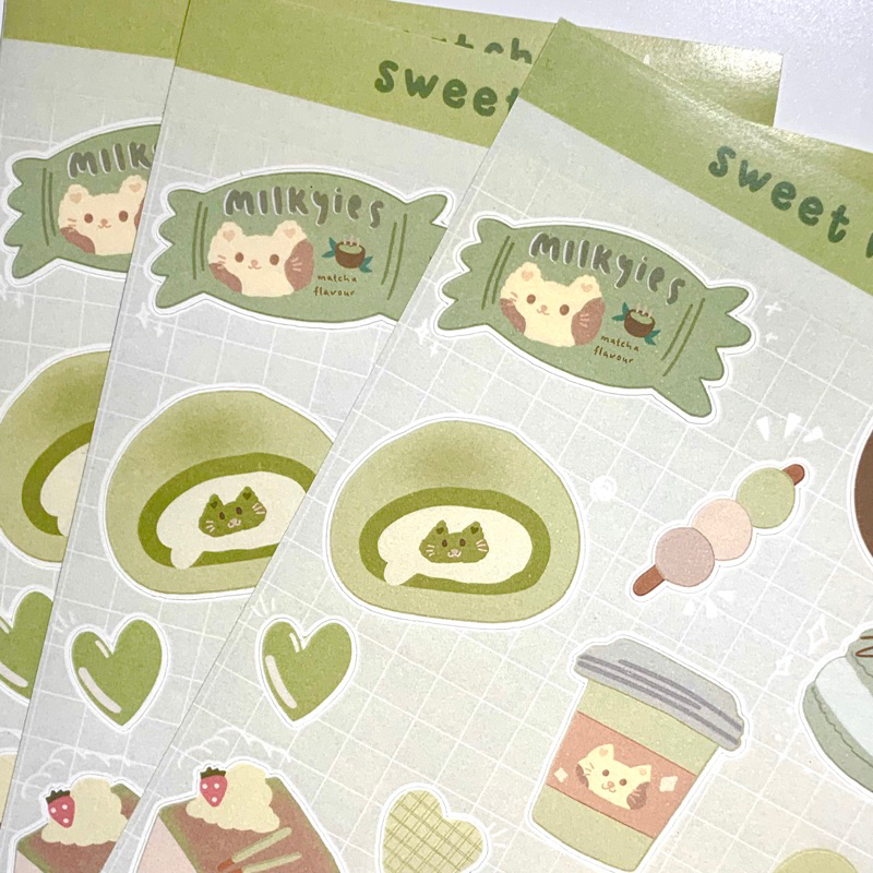 

[STICKER PAPER SHEET] Sweet Matcha Sticker Sheet