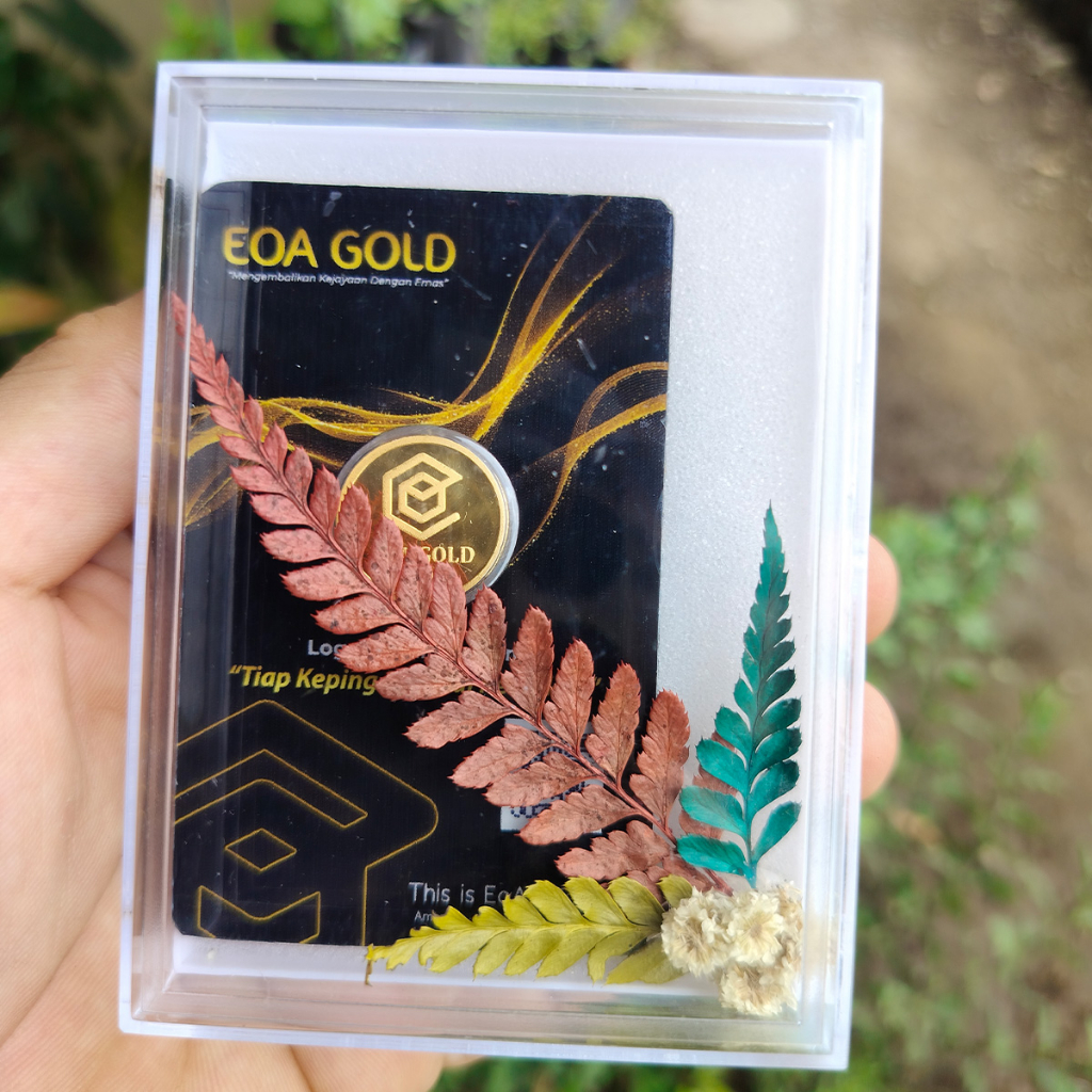 Kotak Akrilik Logam Mulia EOA Gold Box Acrylic Ukuran 10cm x 7,5cm Kotak Box Akrilik Souvenir Hadiah