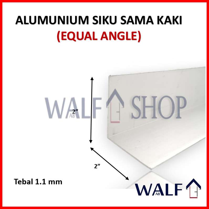 Alumunium Siku 5cm x 5cm x Tebal 1.1mm , Panjang 6m TOLONG BACA DESKRIPSI
