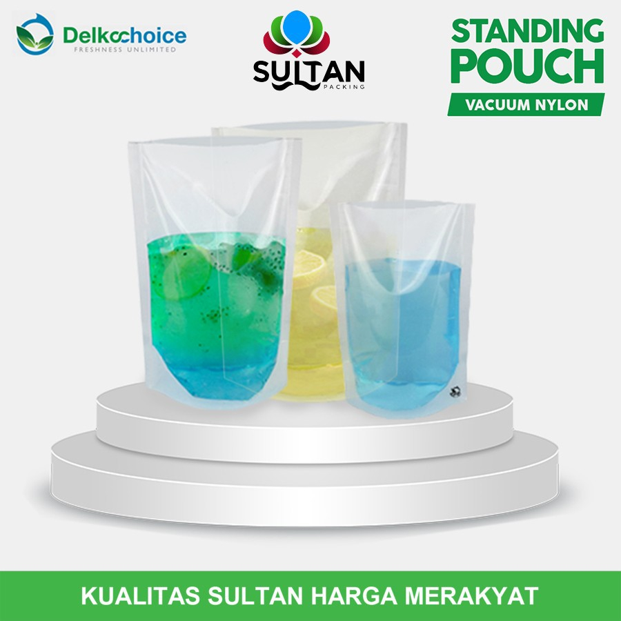 Standing Pouch Clear Vacuum Nylon Kemasan Cairan Non Ziplock