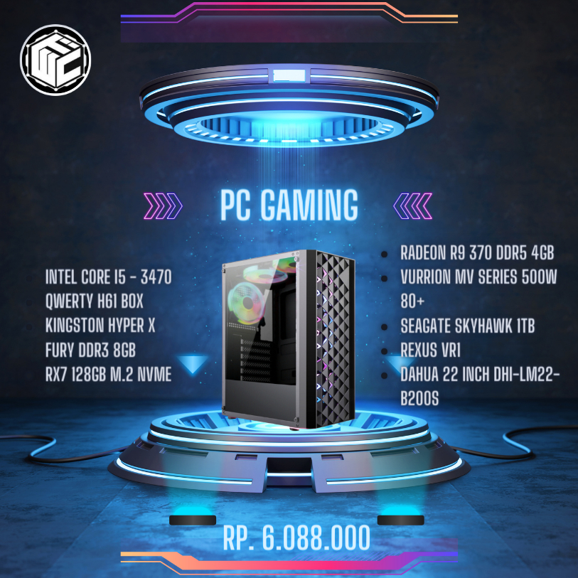 PC Gaming Fullset I5-3470 X VGA Radeon R9 370 Termurah