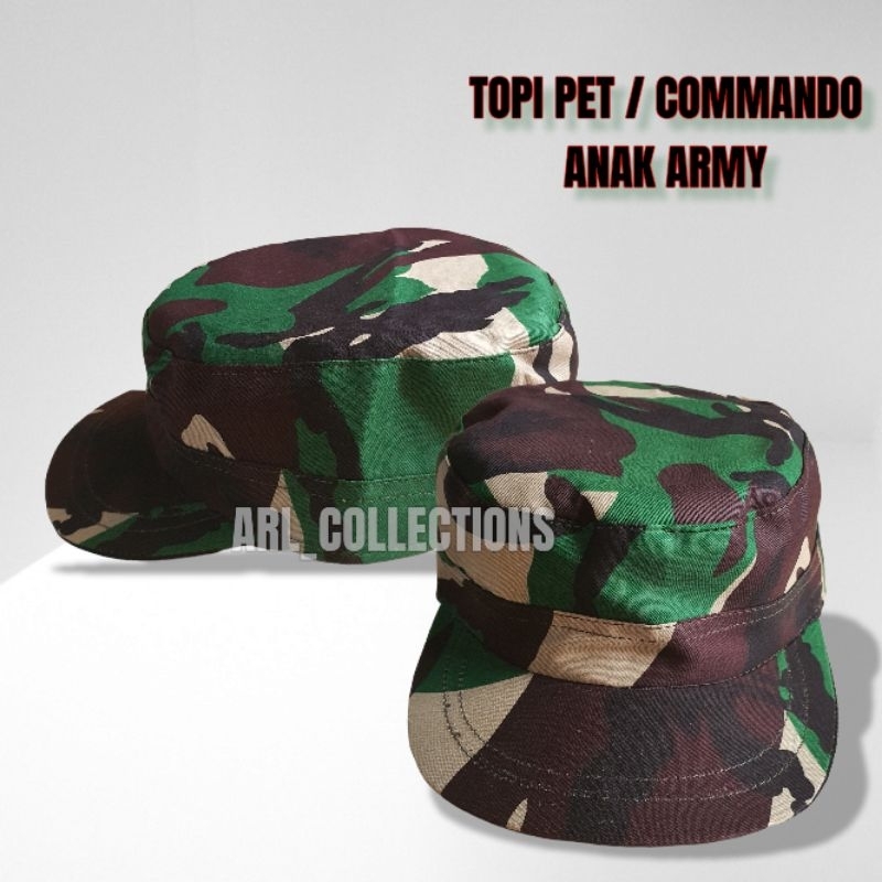 topi pet anak loreng malpinas tni - topi anak loreng army - topi commando anak