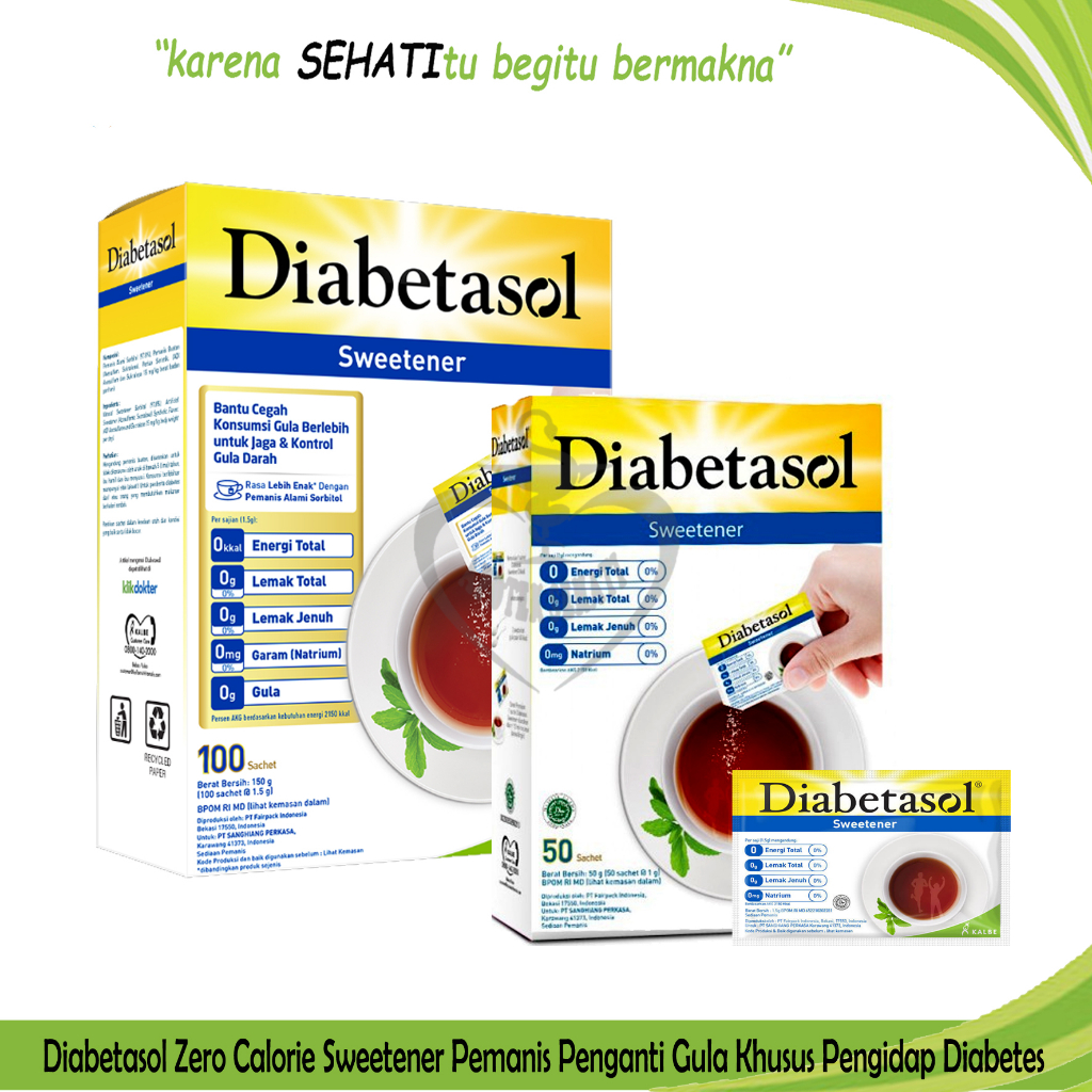 

Diabetasol Sweetener Gula 75 Gram Rendah Kalori Untuk Diet