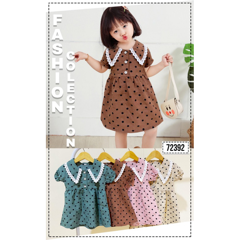 Dress anak perempuan polkadot import