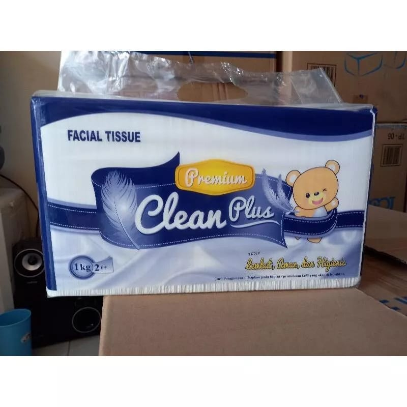 Clean Plus 1 KG Facial Tissue Tisu 1kg / 1000 gram 2 ply Murah Soft Higienis Termurah