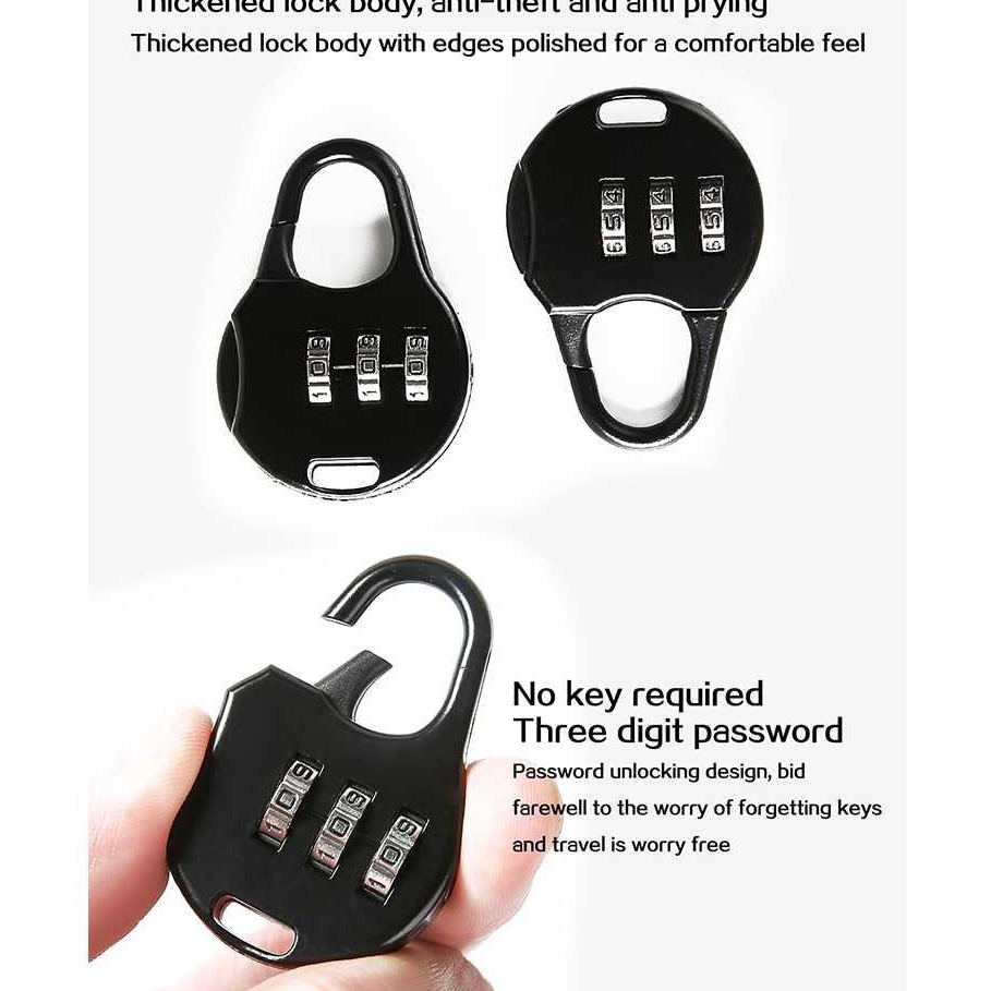 Gembok Koper Kecil Gembok Koper Anti Maling Gembok Password Tas Bulat