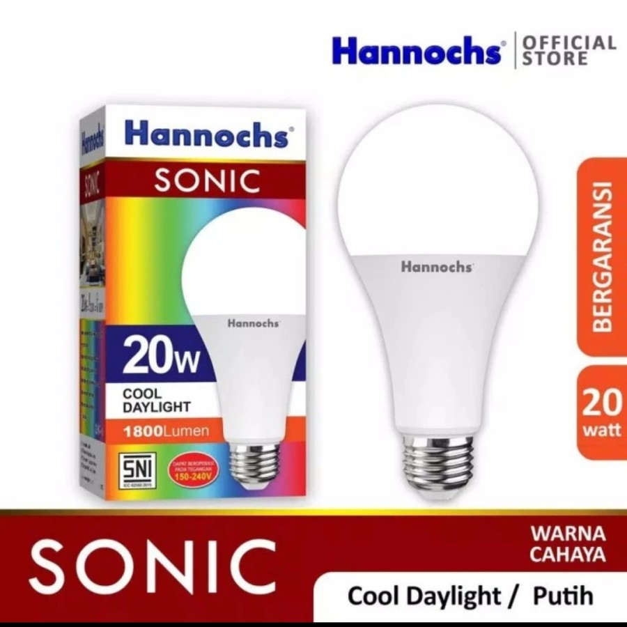 HANNOCHS LAMPU LED 20W 20 WATT BERGARANSI BEST QUALITY