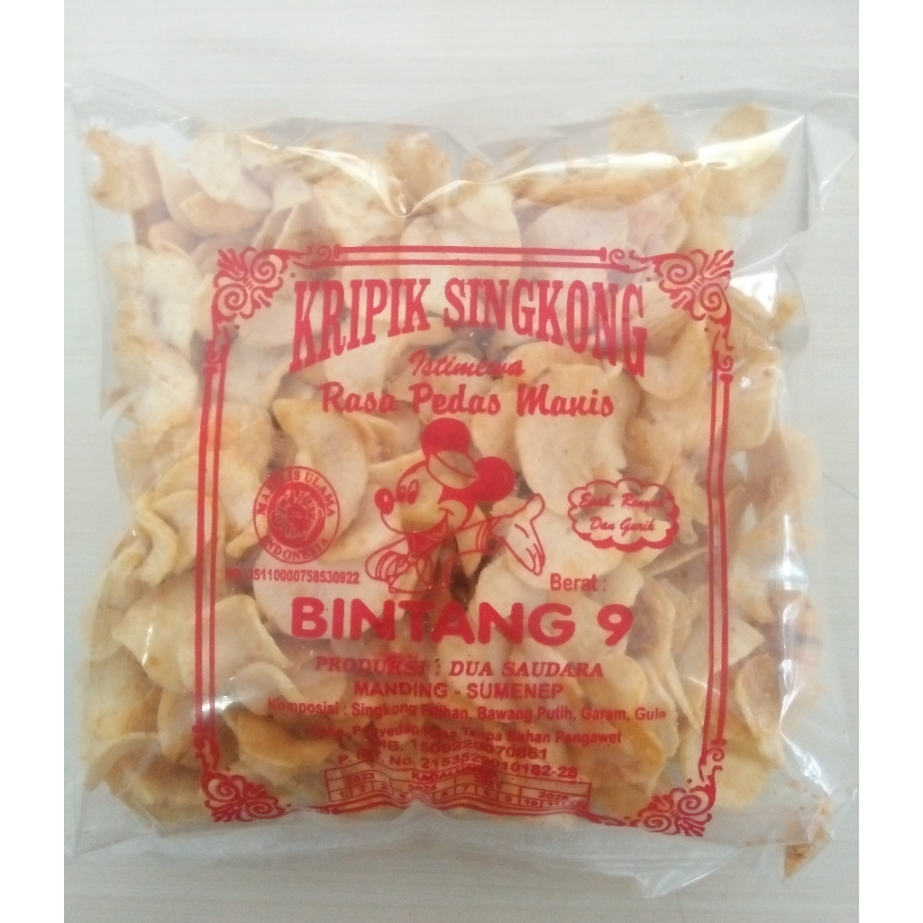 

BINTANG 9 KERIPIK SINGKONG PEDAS 300G
