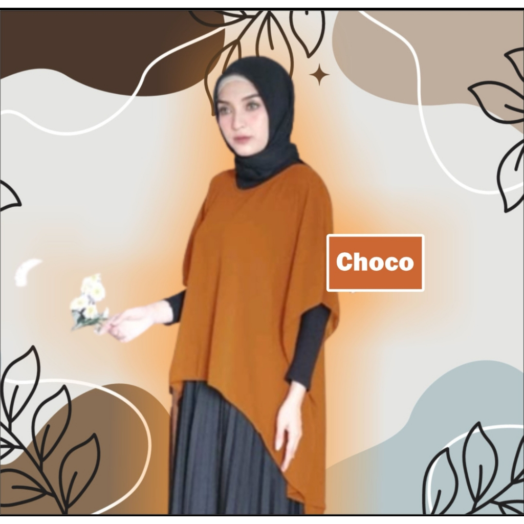 Outer Nazma Batwing Long Outer Perlengkapan Stelan gamis dan dress Baju daster Pakaian blouse Atasan