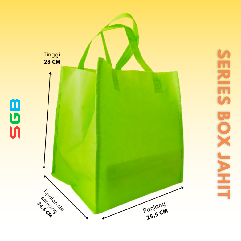 

RB Tas spunbond Handle Model Box jahit 25,5x28x24,5 harga Per LUSIN / Goodie Bag box besek