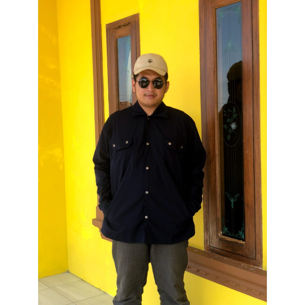 jaket semi Parka pria hitam