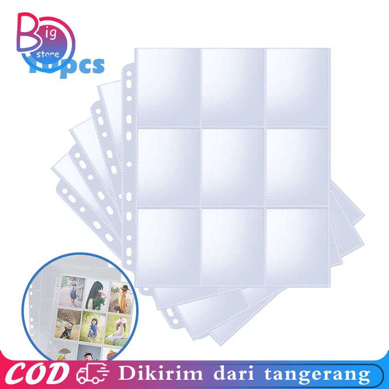 

10pcs Sleeve Photocard 9p Binder Photocard A4 Transparan Sleeve Binder A4 Card Collection Album Pages